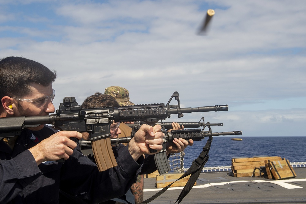 USS Preble Conducts Small Arms Qualifications Course