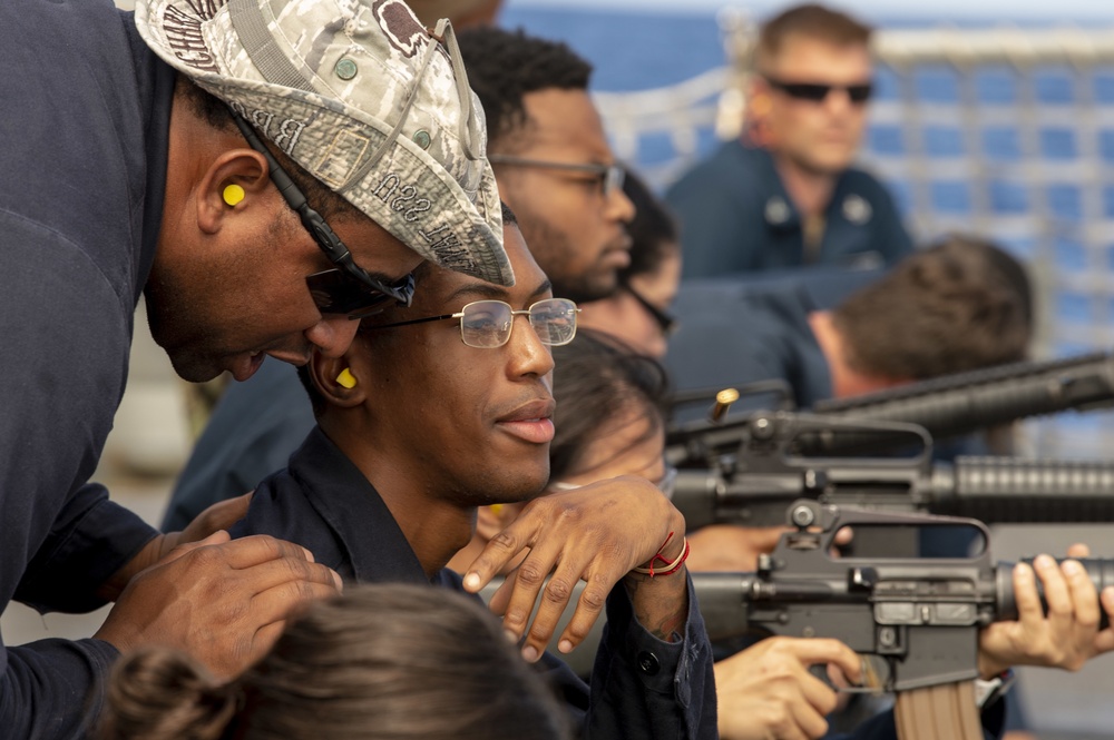 USS Preble Conducts Small Arms Qualifications Course