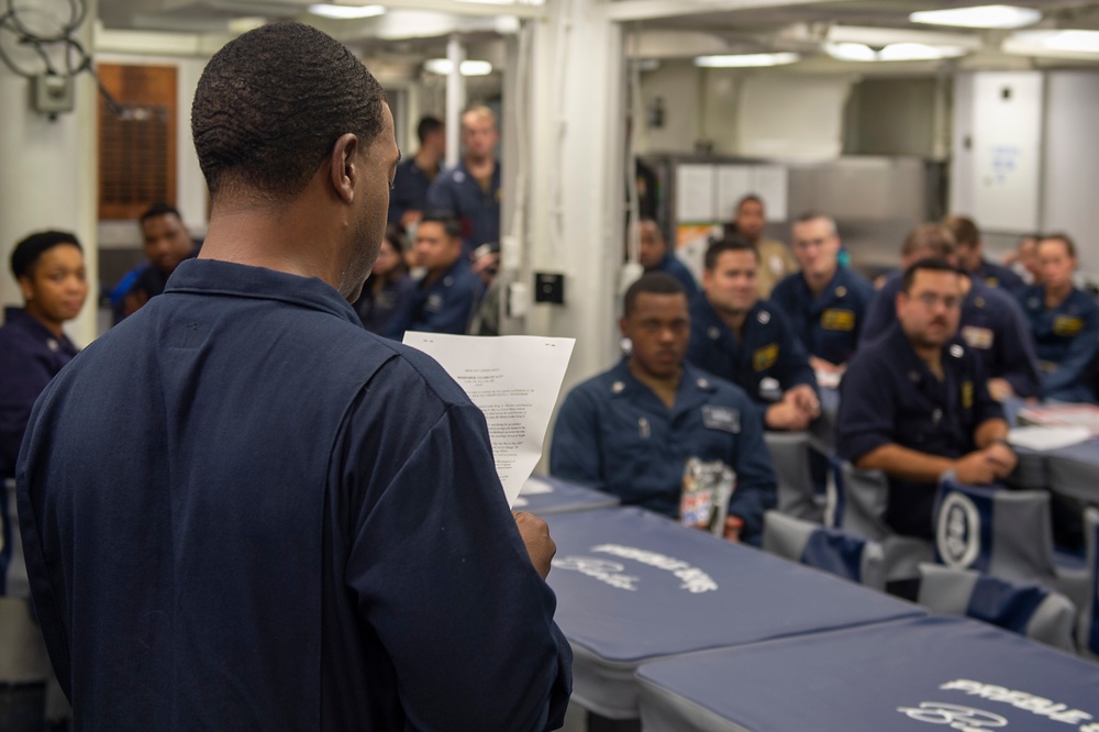 USS Preble Conducts Small Arms Qualifications Course