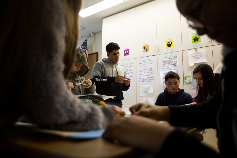 Marines with Sierra Battery visit Shirley Lanham Elementary School