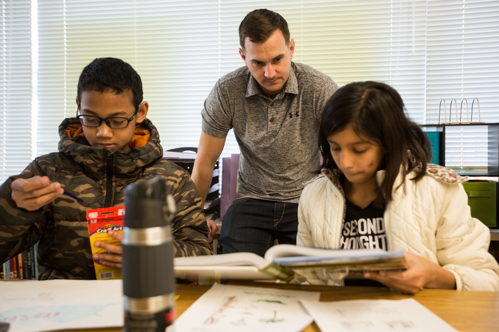 Marines with Sierra Battery visit Shirley Lanham Elementary School