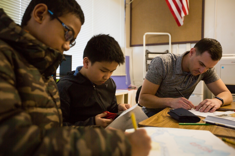 Marines with Sierra Battery visit Shirley Lanham Elementary School