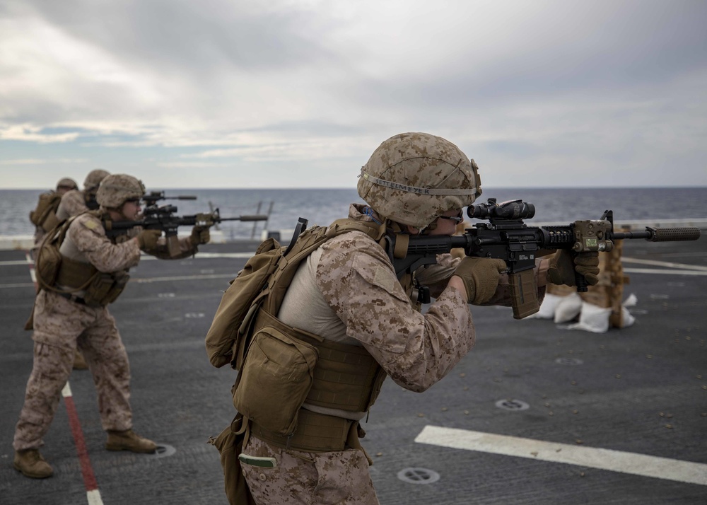 Live-fire Immediate Action Drills aboard the USS Arlington