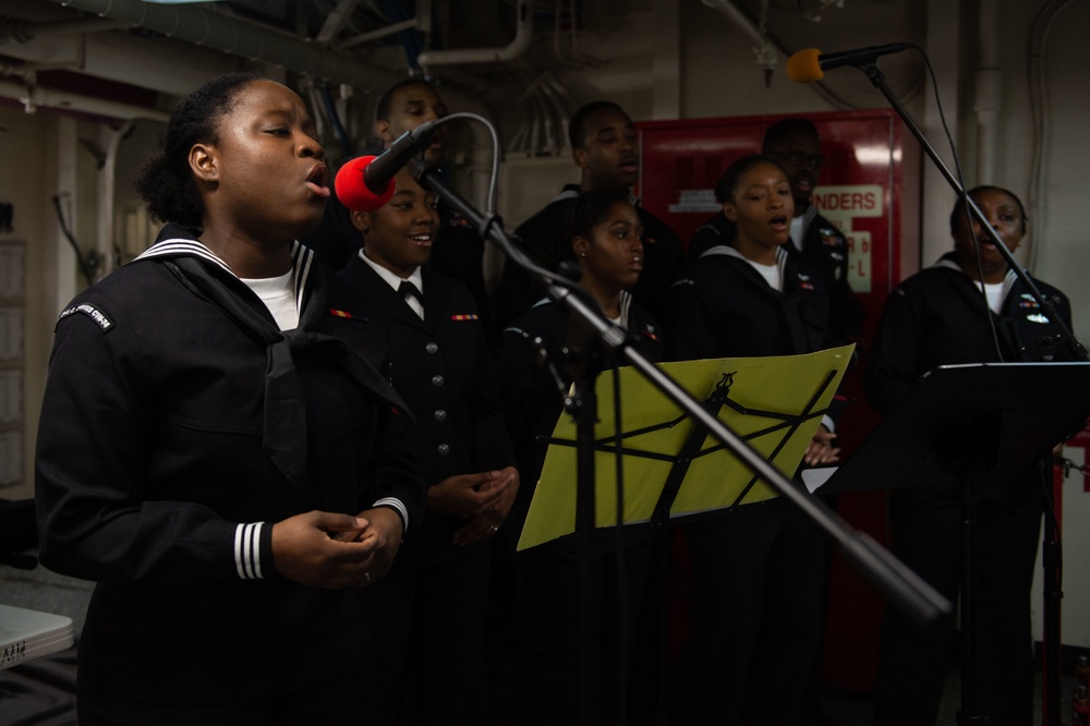 The aircraft carrier USS John C. Stennis (CVN 74) celebrates Martin Luther King Jr. Day