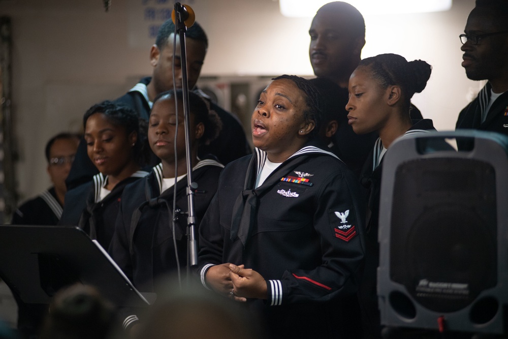 The aircraft carrier USS John C. Stennis (CVN 74) celebrates Martin Luther King Jr. Day