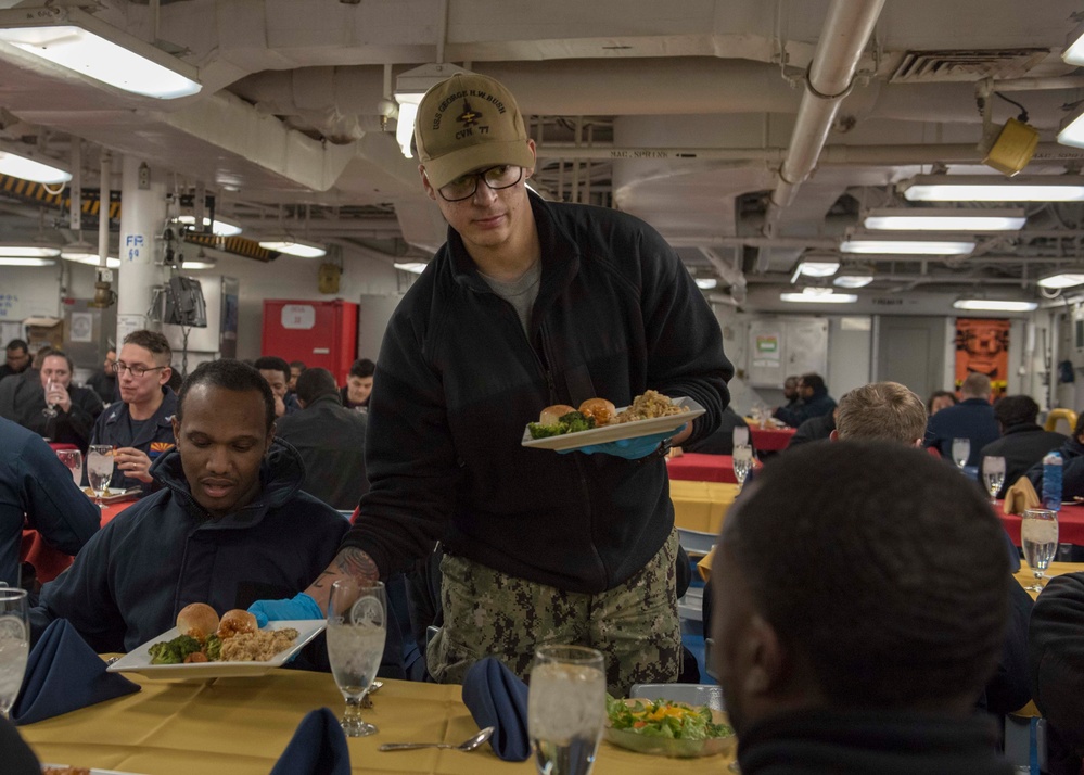 Sailor Serves Meal