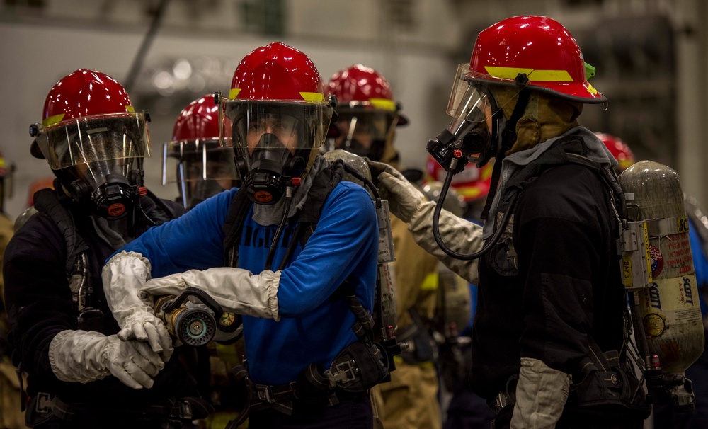 Sailors Train to Fight Fires