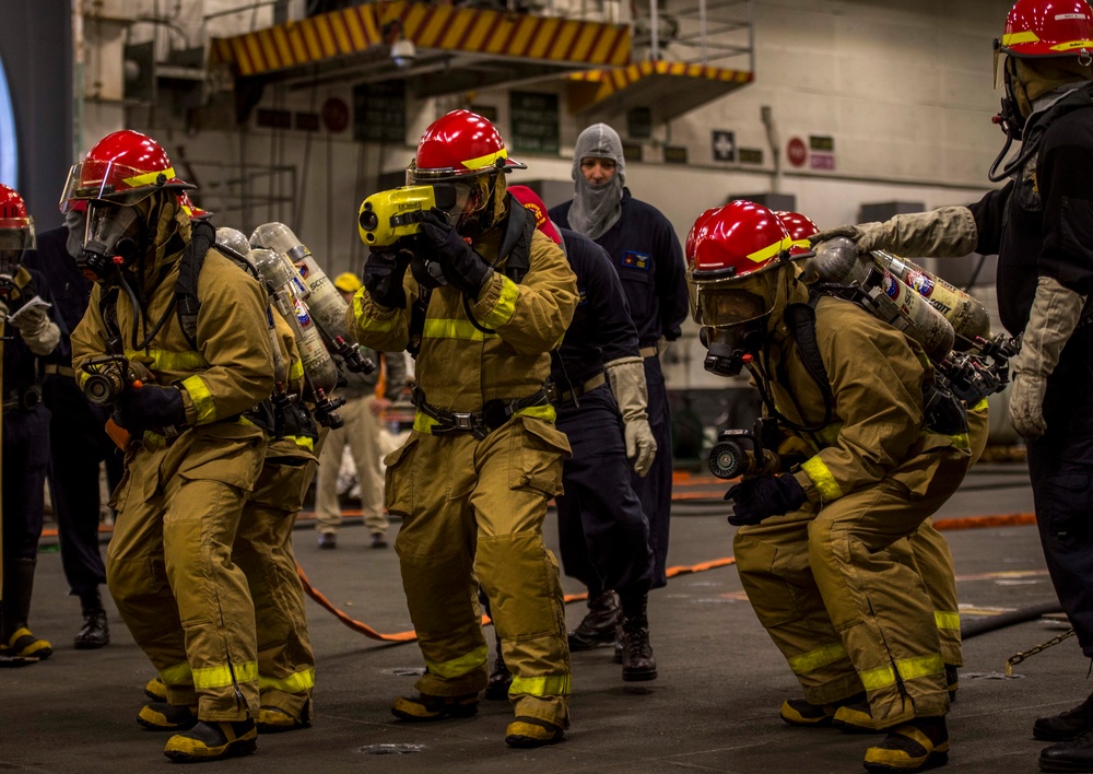 Sailors Train to Fight Shipboard Fire