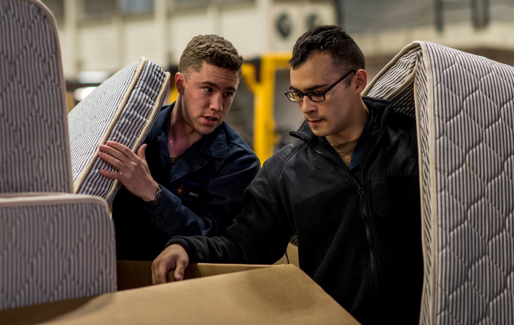 Sailors Move Mattresses