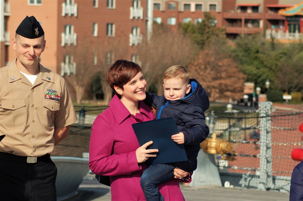 Re-enlistment aboard a Battleship