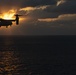 VMM-262 naval aviators complete flight operations at sunset aboard Wasp