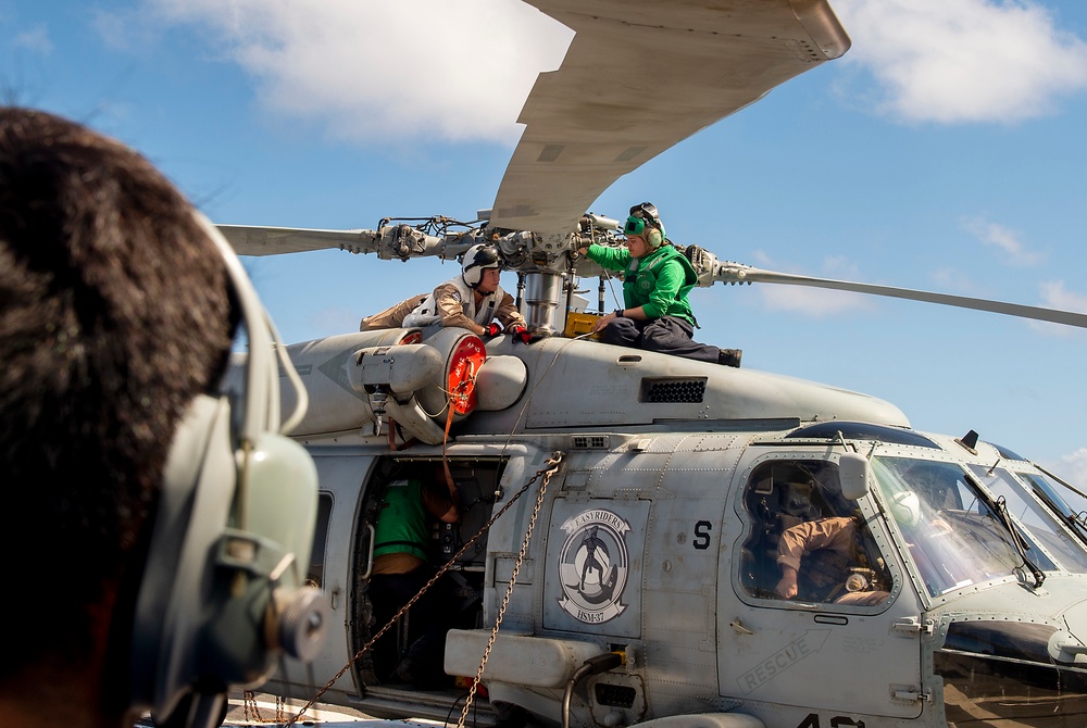 USS Preble Helicopter Maintenance