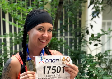 Military Police Brigade Soldiers increase discipline by running the original Marathon