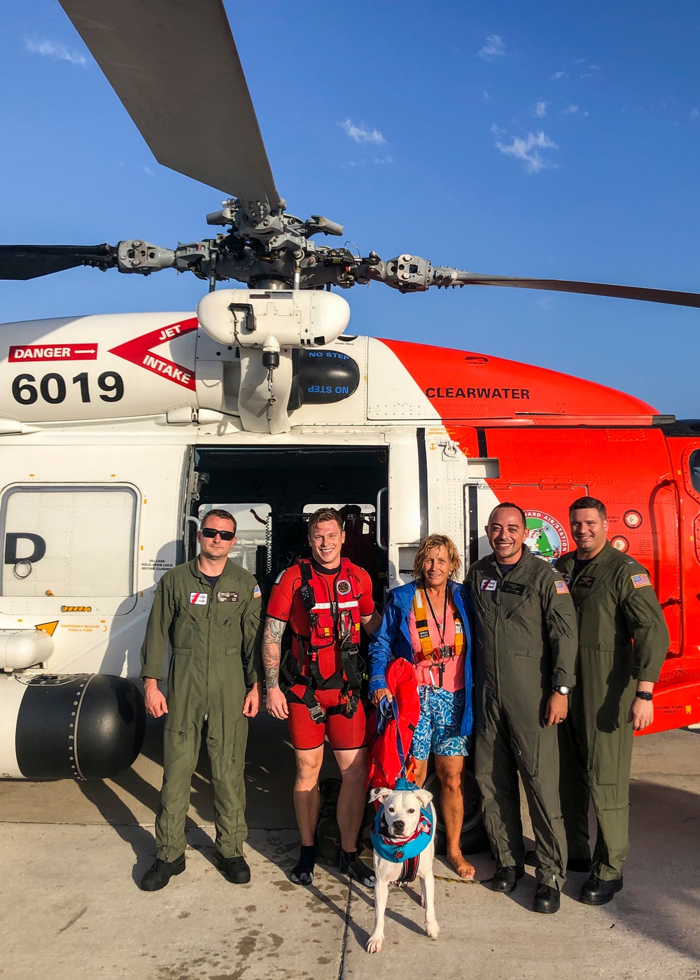   Coast Guard rescues woman, dog  1 mile west of North Cat Cay, Bahamas