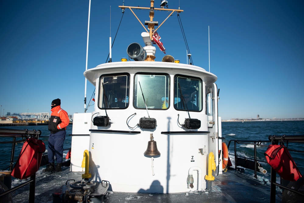 Boston based cutter breaks ice on Weymouth Fore River