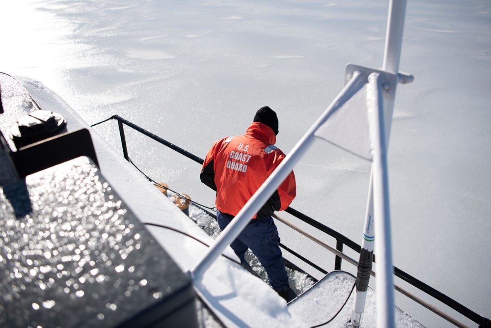 Boston based cutter breaks ice on Weymouth Fore River