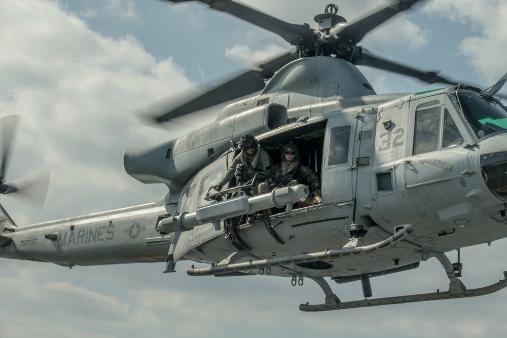 ’China Marines’ of BLT 1/4, 31st MEU, strap in for a simulated raid in the East China Sea