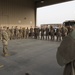 332 AEW command chief greets 407 AEG Airmen