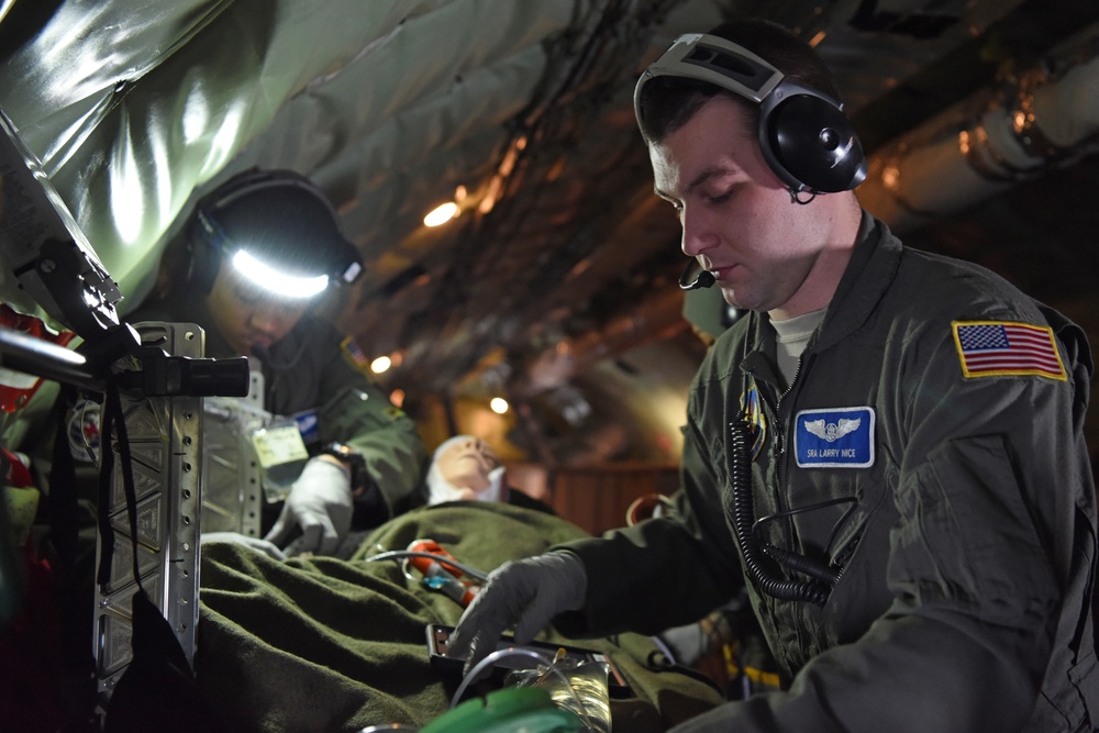 USAFE Airmen conduct aeromedical evacuation training above Germany