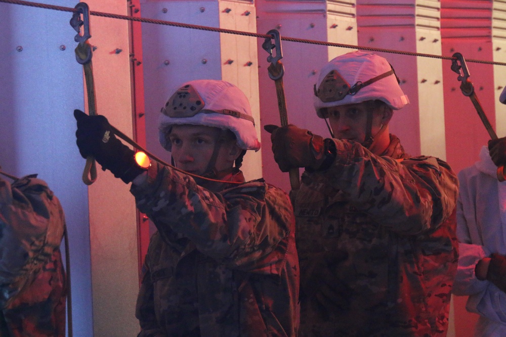 Spartans conduct night airborne operations