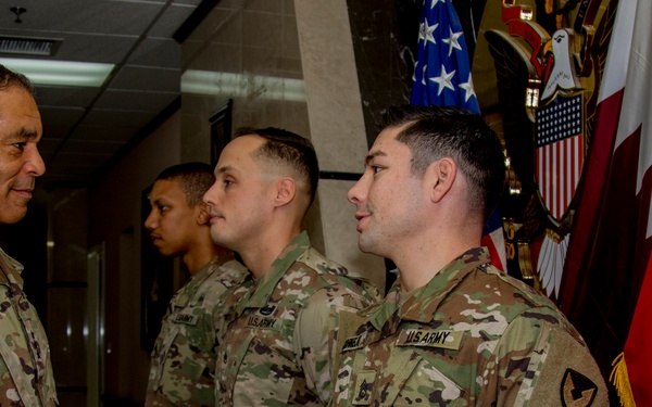 USARCENT Commander visits with Soldiers in Qatar