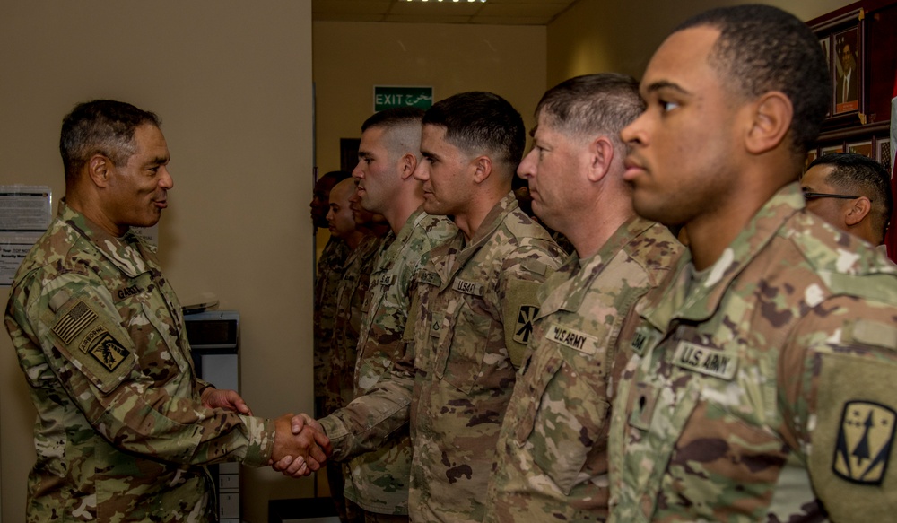 USARCENT Commander visits with Soldiers in Qatar