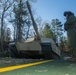 Marines use bridging techniques to move tanks across 2 miles of open water