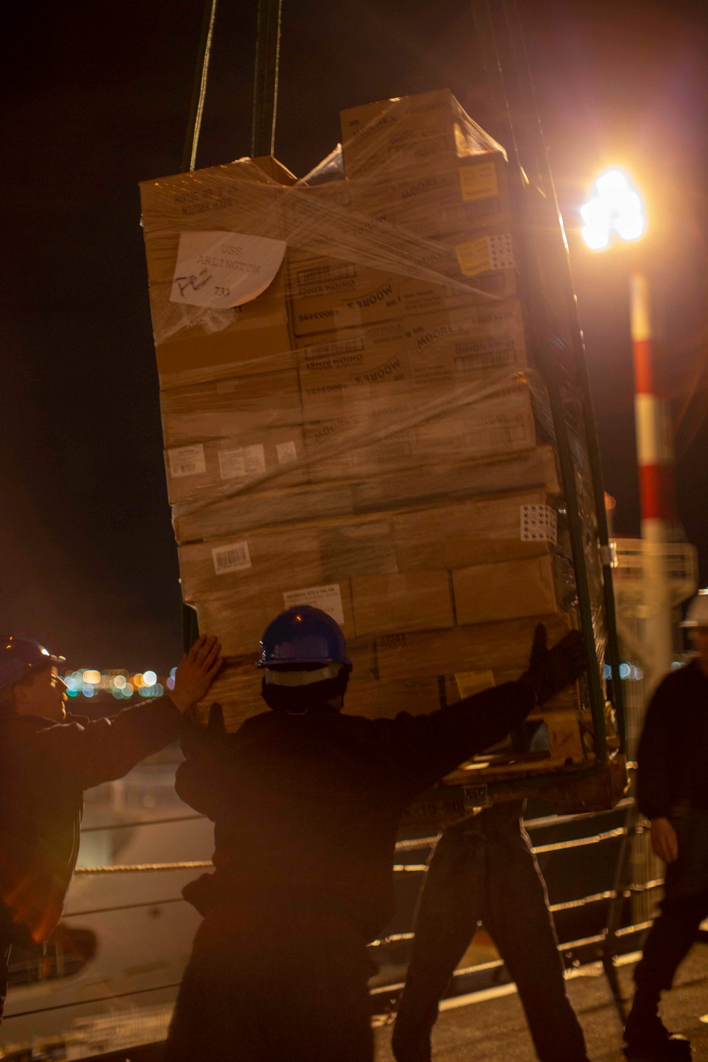 USS Arlington Stores On-Load in Augusta, Italy