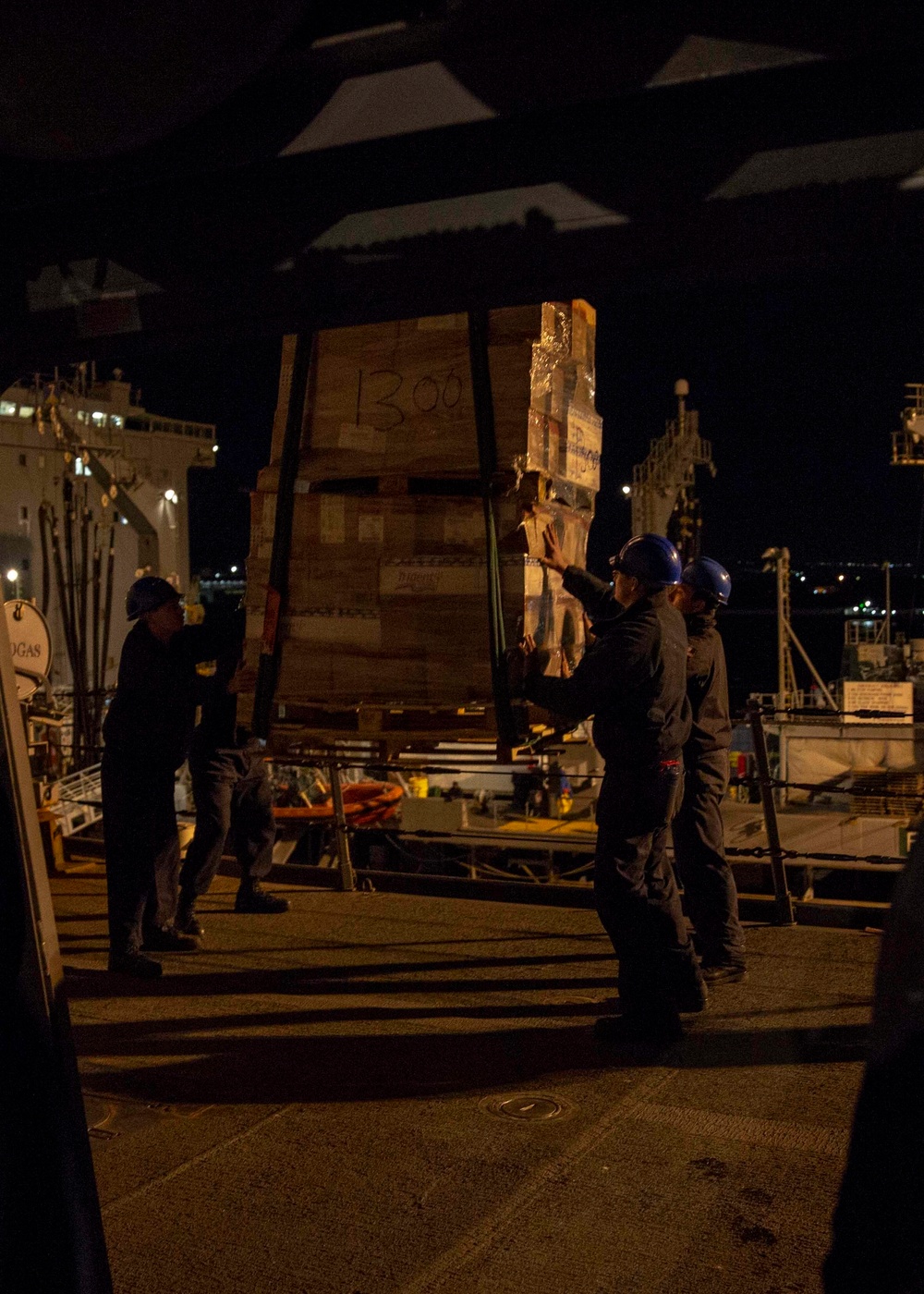 USS Arlington Stores On-Load in Augusta, Italy