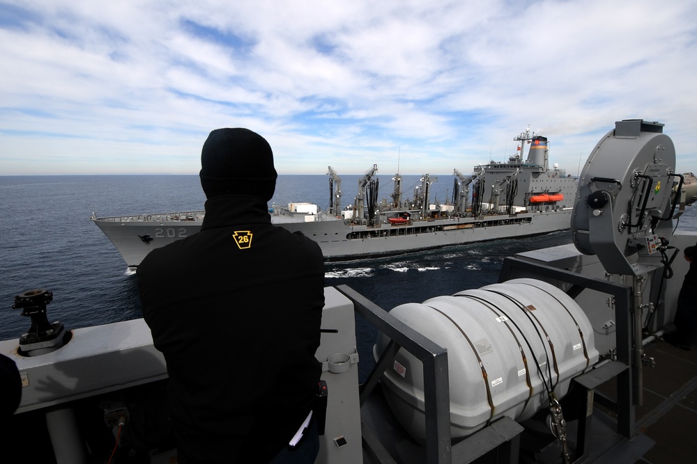 USS John P. Murtha Conducts Replenishment at Sea