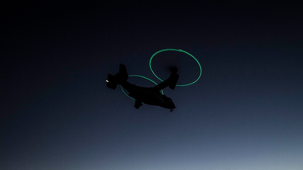 USS Wasp conducts night flight operations