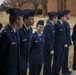 Student pilots stands along side her fellow classmates