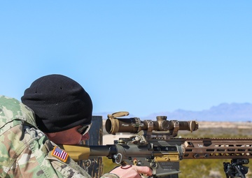Soldiers from 4-17 Infantry Battalion, conduct testing on New SDM- Rifle, Jan. 25, 2019