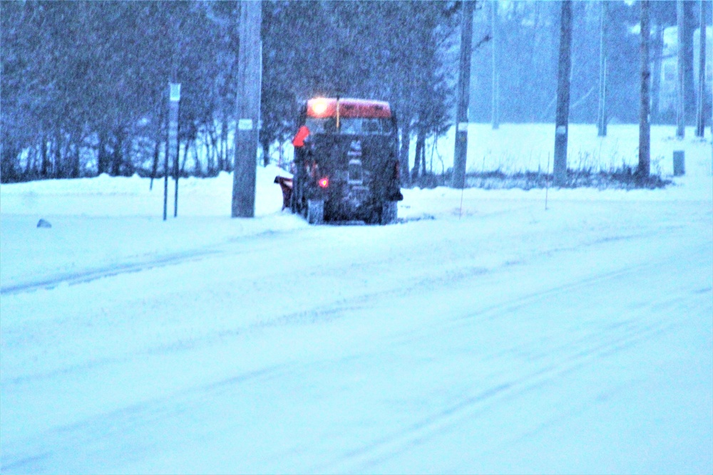 Contractors clear snow at Fort McCoy