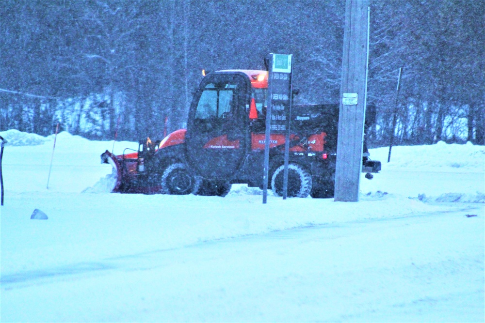 Contractors clear snow at Fort McCoy