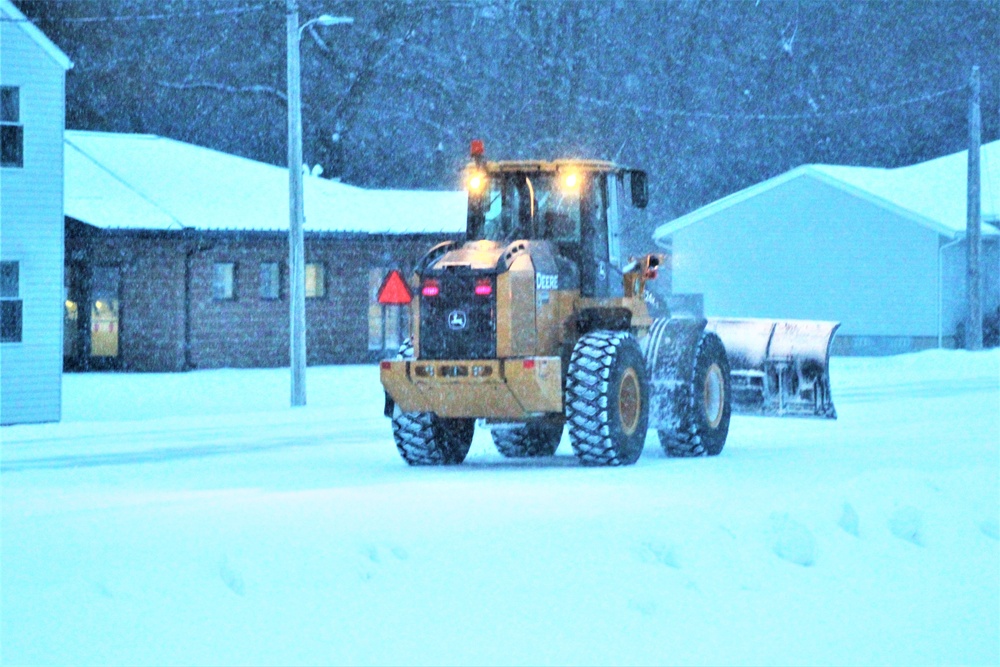 Contractors clear snow at Fort McCoy
