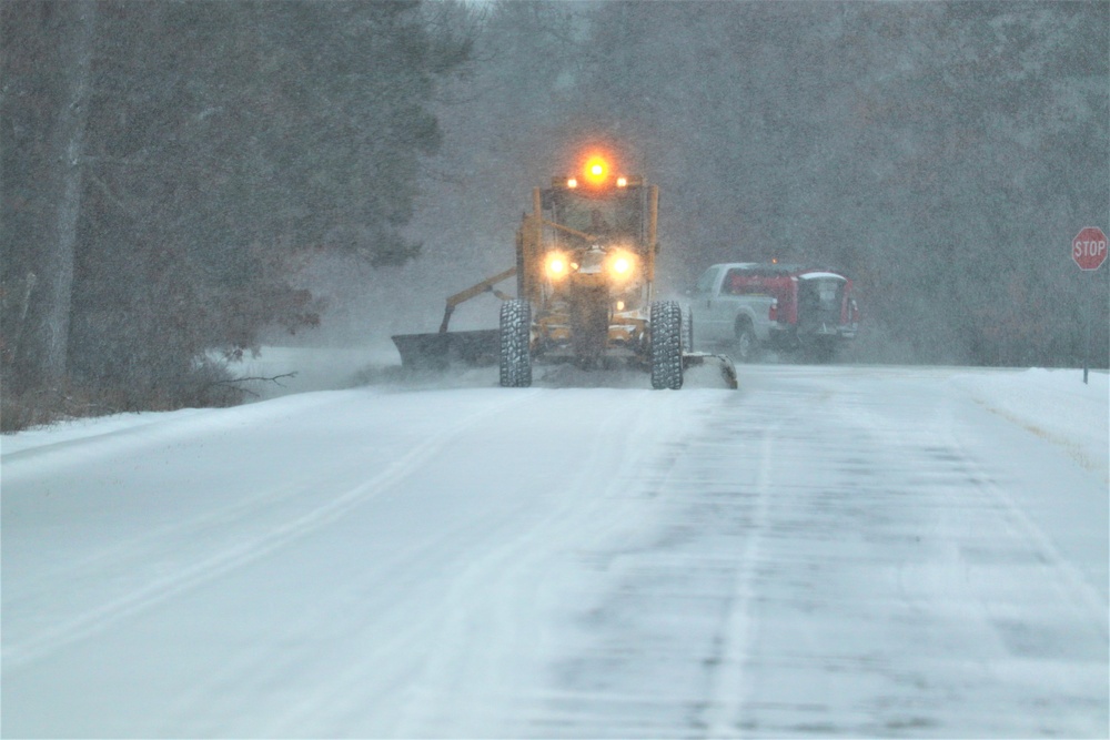 Contractors clear snow at Fort McCoy