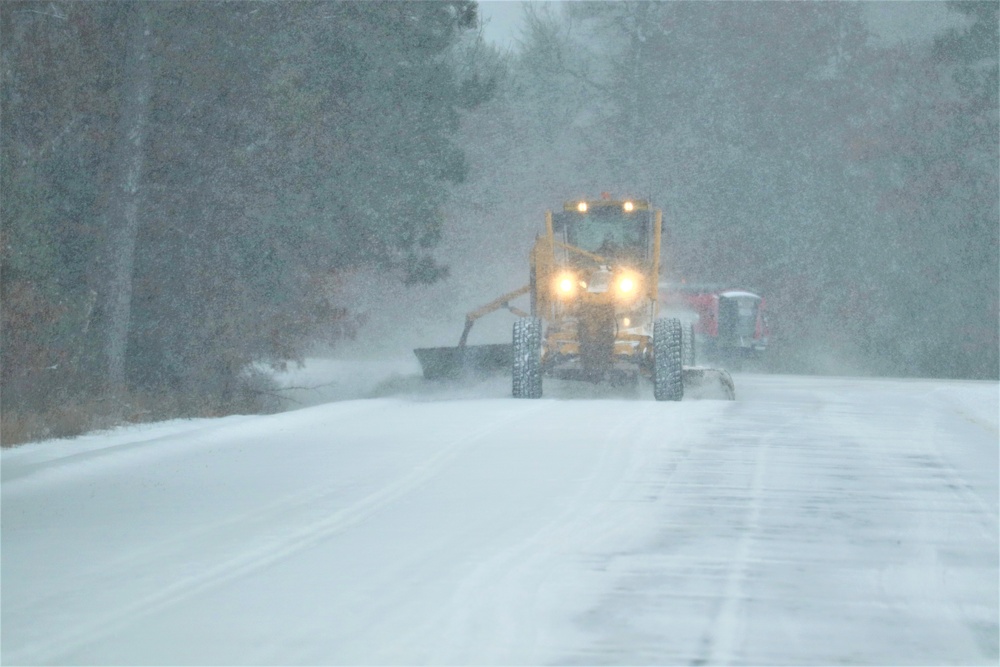 Contractors clear snow at Fort McCoy