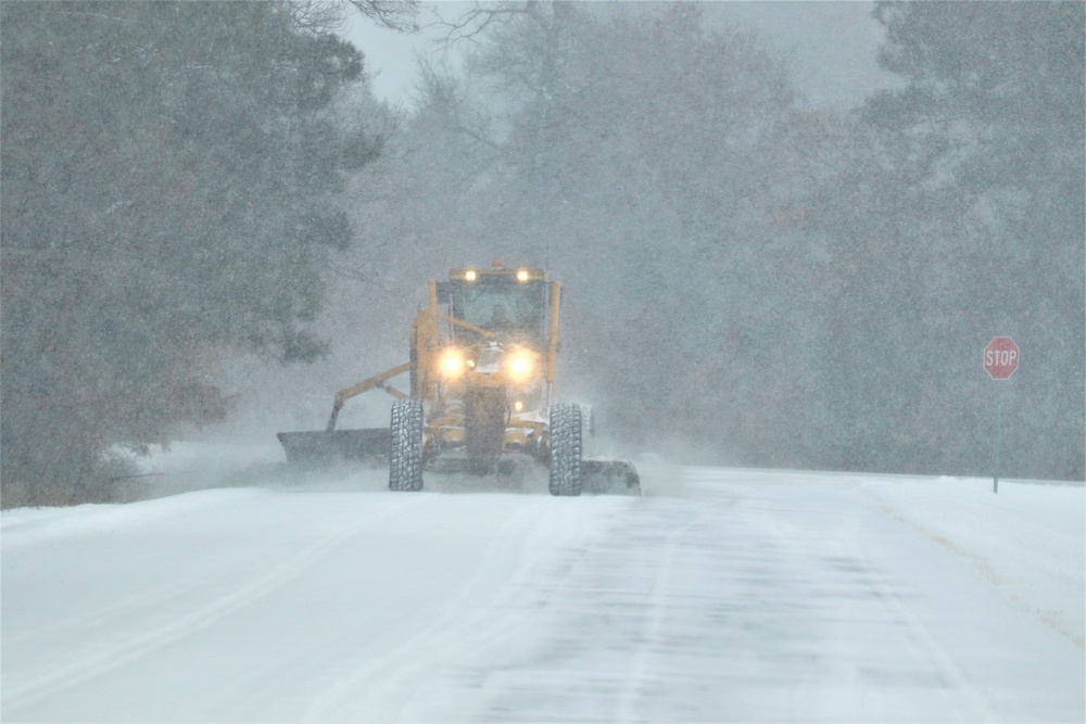 Contractors clear snow at Fort McCoy