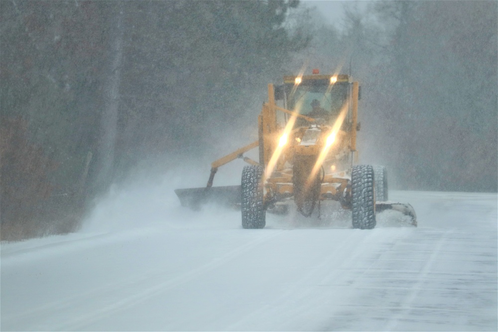 Contractors clear snow at Fort McCoy