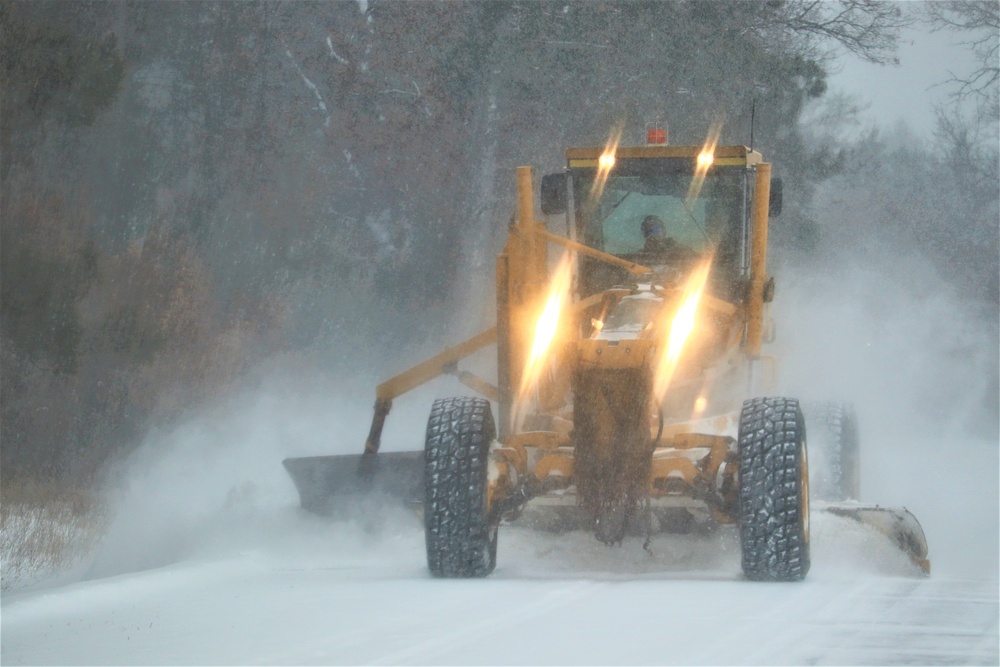 Contractors clear snow at Fort McCoy