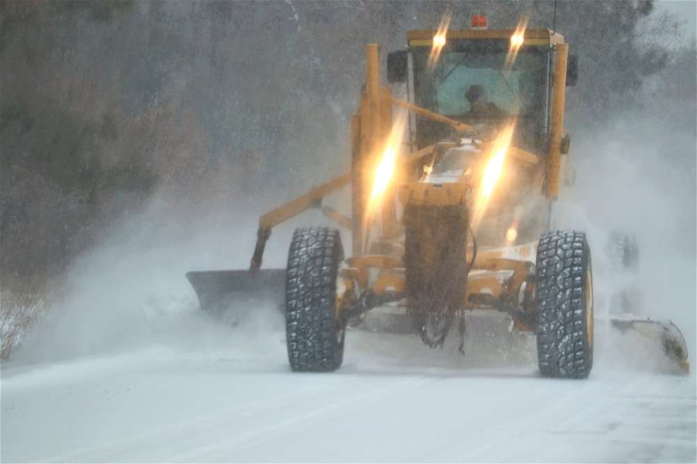 Contractors clear snow at Fort McCoy
