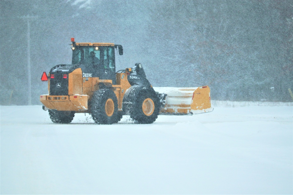Contractors clear snow at Fort McCoy