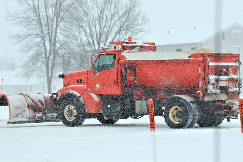 Contractors clear snow at Fort McCoy