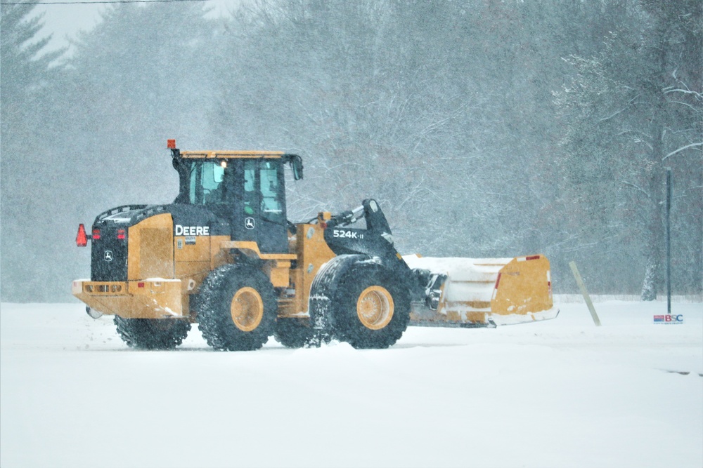 Contractors clear snow at Fort McCoy
