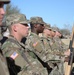 The color guard stand ready for the start of the retreat ceremony Thursday, January 24, 2019, at 1st Armored Division Headquarters. The ceremony marked the departure of BG James Gallivan, deputy commanding general of manuever, 1st Armored Division and For