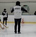 Two teams bow to each other before a match in the Misawa ice hockey competition