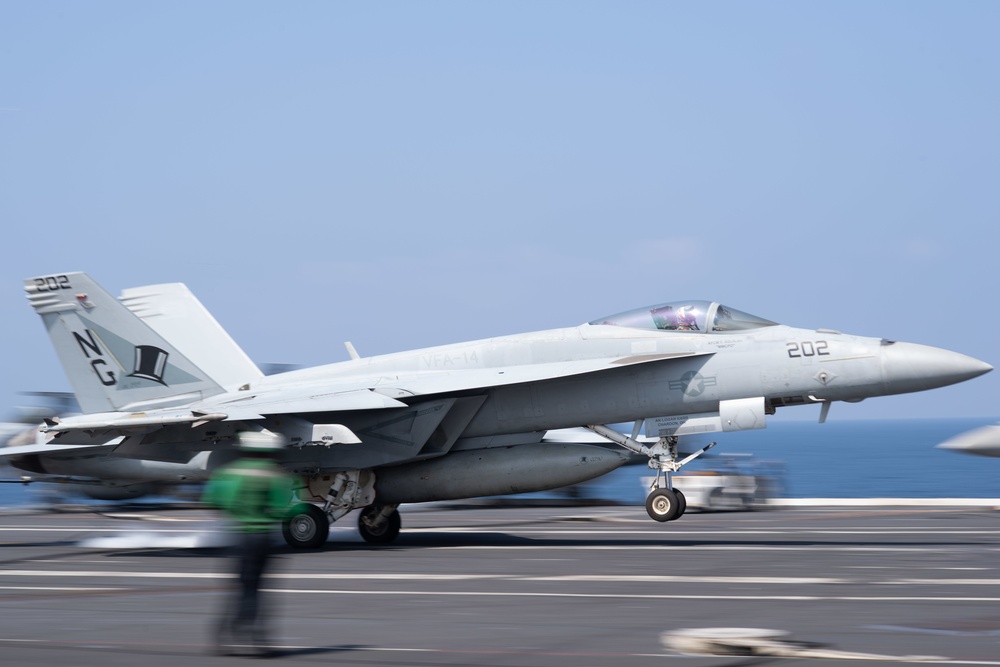 The aircraft carrier USS John C. Stennis (CVN 74) conducts flight operations