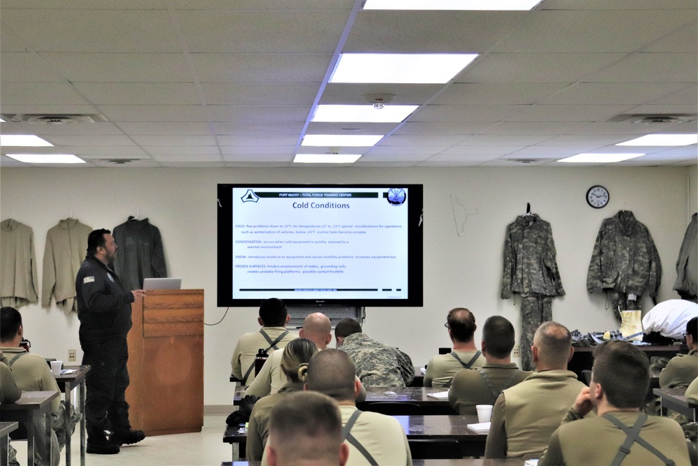 Cold-Weather Operations Course students learn how to prevent cold-weather injuries during Fort McCoy training