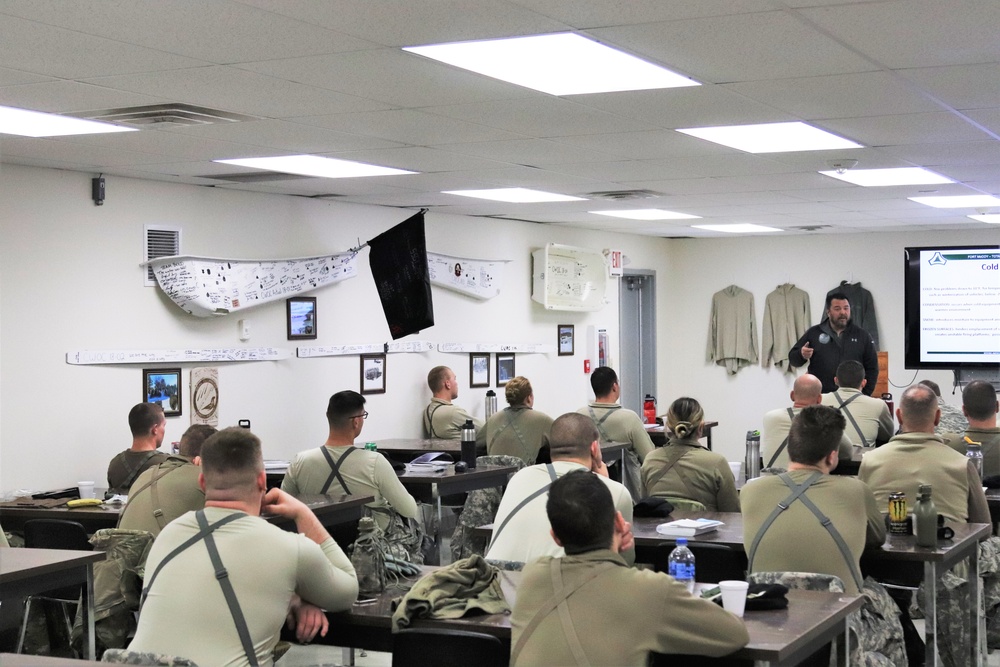 Cold-Weather Operations Course students learn how to prevent cold-weather injuries during Fort McCoy training